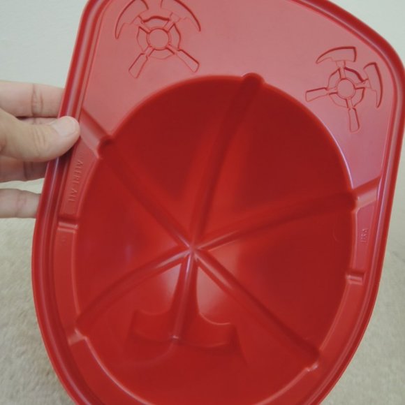 Firemans Hat Red Plastic Firefighter Hat Costume Fits Most NEW - Picture 6 of 7